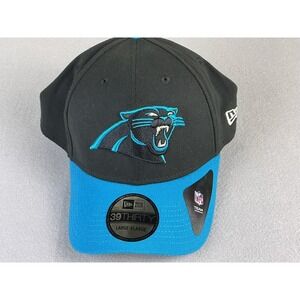 Carolina Panthers New Era 39THIRTY Fitted‎ Hat Black Blue L/XL NFL Cap